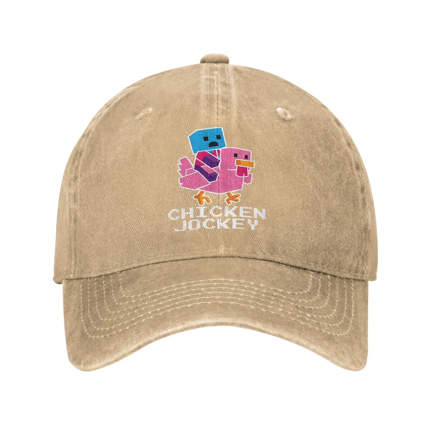 Unisex Chicken Jockey Funny Printed Hat Fashion Distressed Cotton Baseball Cap
