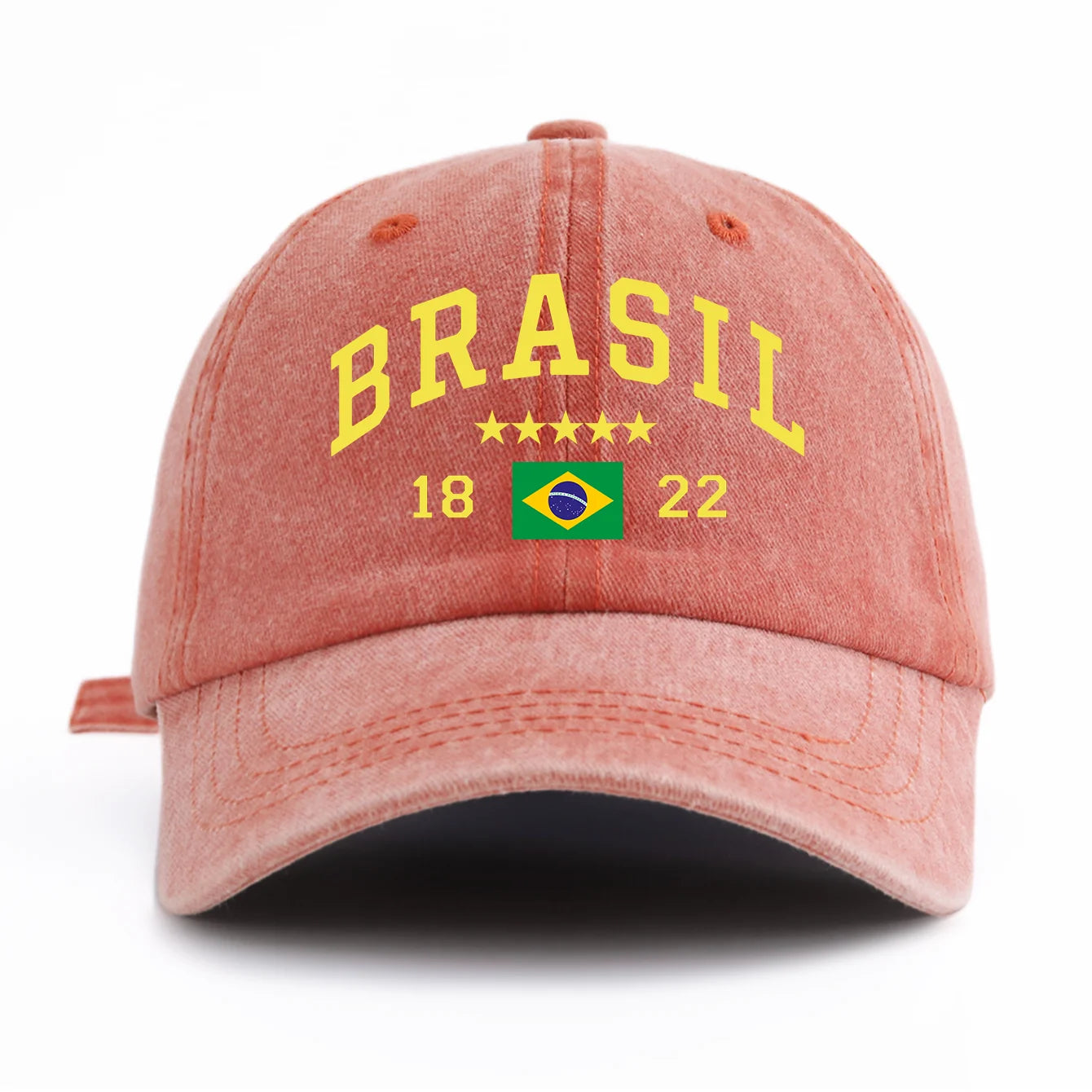 BRASIL Print Washed Baseball Cap For Adults