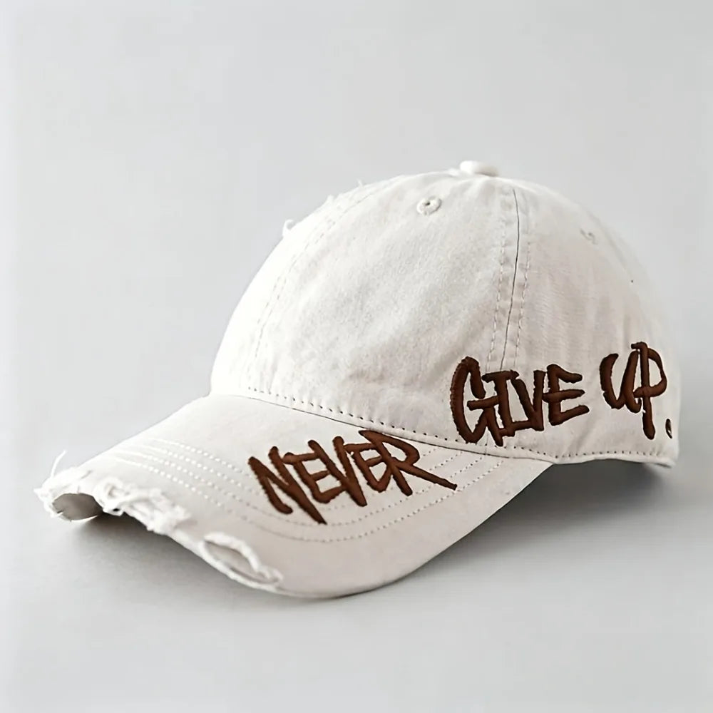 American-Style Frayed Hole-Sided Three-Dimensional Baseball Cap