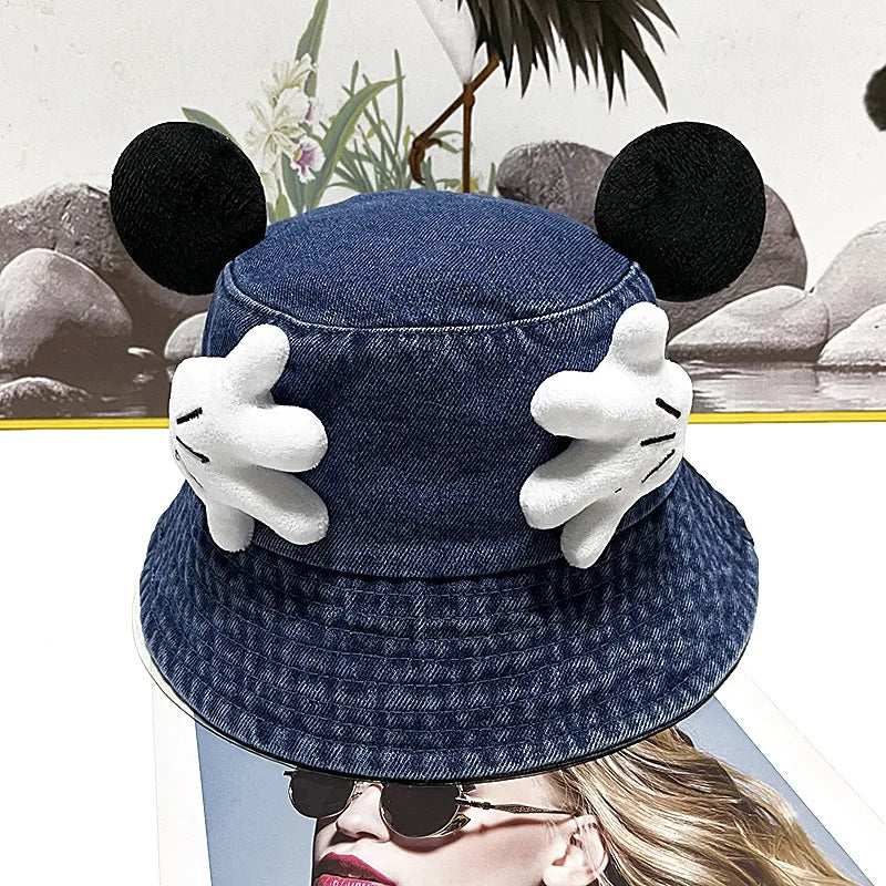 New Creative Cartoon Face Covering Bucket Hat For Women Girls