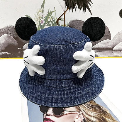 New Creative Cartoon Face Covering Bucket Hat For Women Girls