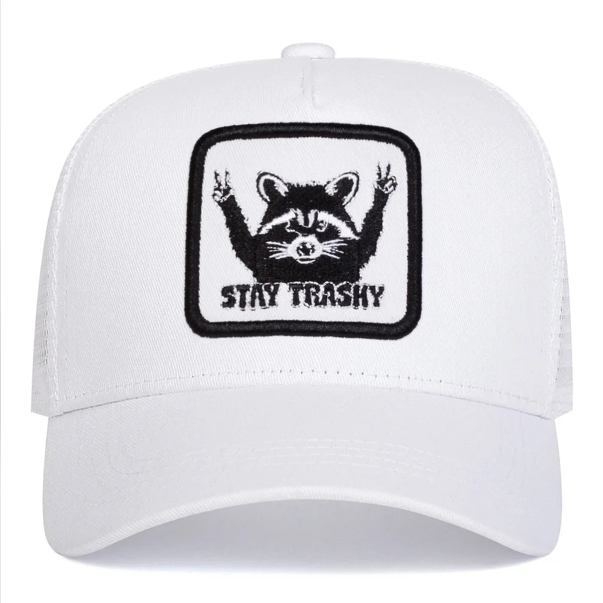 Unisex STAY TRASHY Raccoon Embroidery Baseball Caps