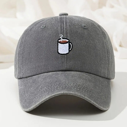 Embroidered Coffee Cup Baseball Cap