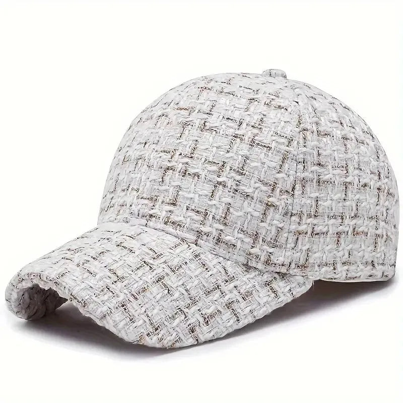 Vibrant Golden Plaid Baseball Cap