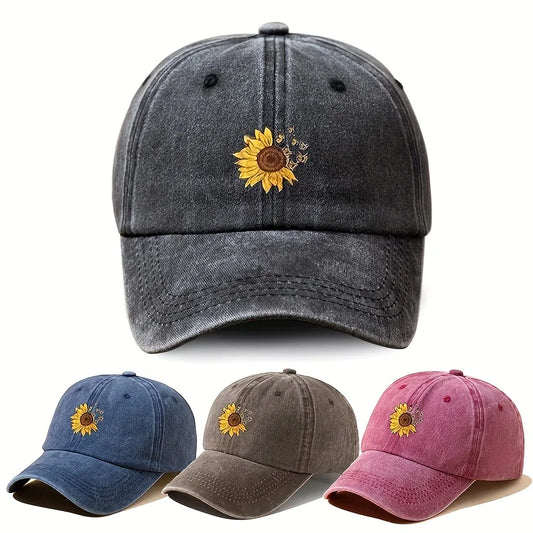 Sunflower Printed Baseball Cap
