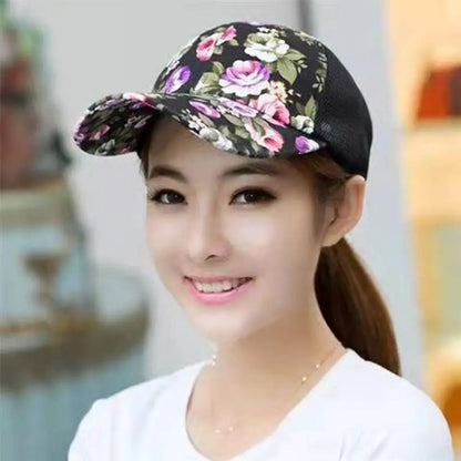 Creative Mesh Baseball Cap Colorful Flower Printed Hip Hop