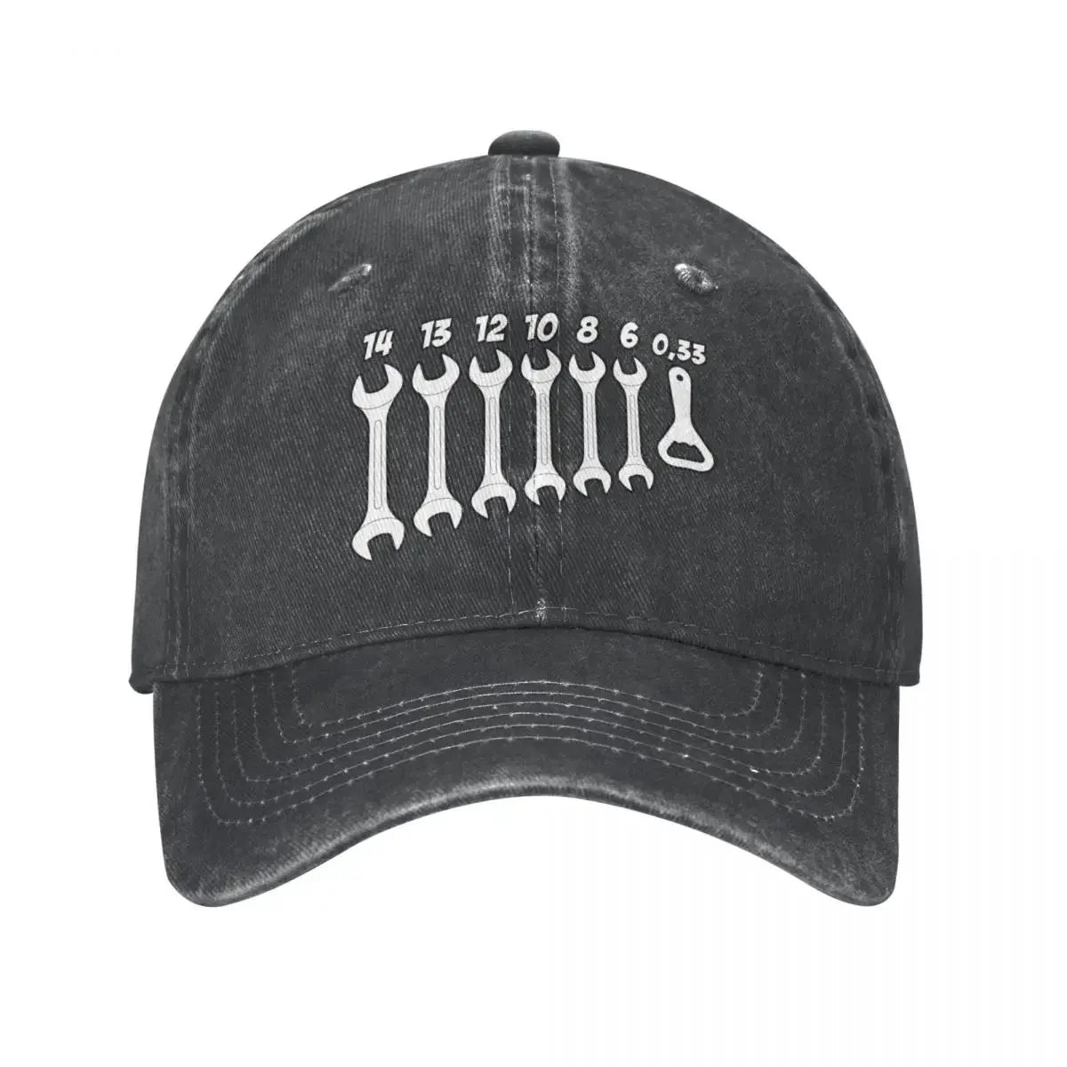 Casual Washed Screw Wrench Opener Mechanic Baseball Cap