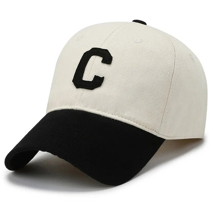 C-letter Embroidered Dual Color Baseball Cap