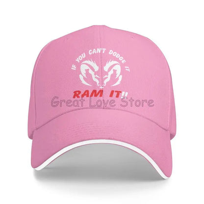 If You Can`T Dodge It Ram It Print Sandwich Baseball Cap