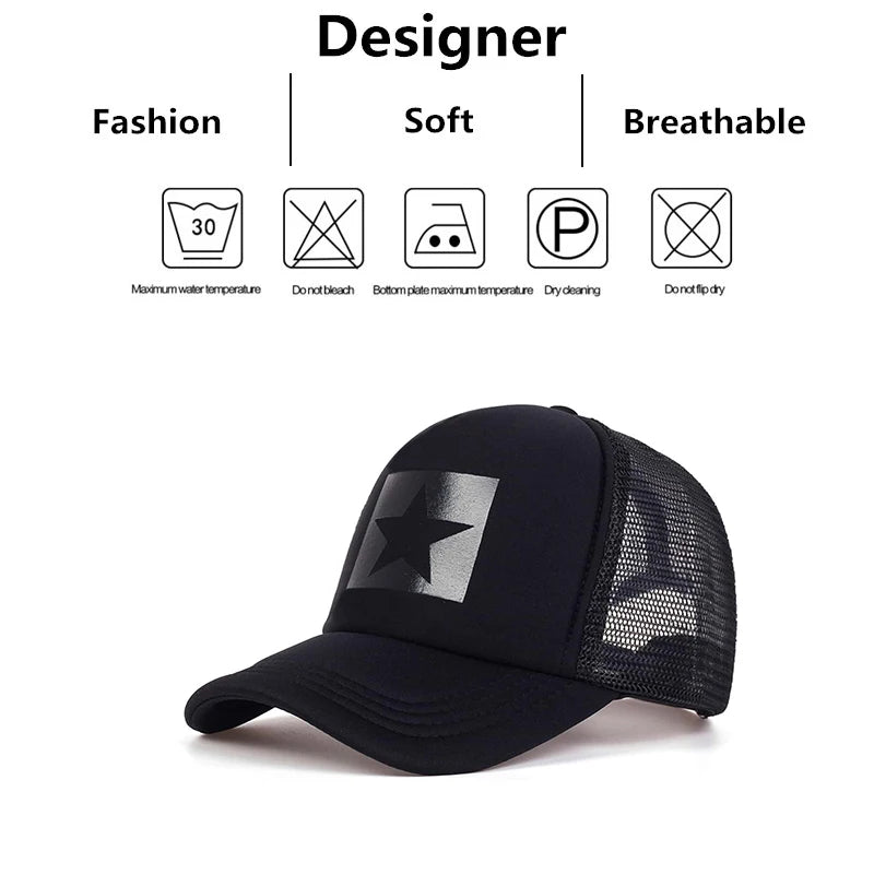 Five-Pointed Star Printed Baseball Caps
