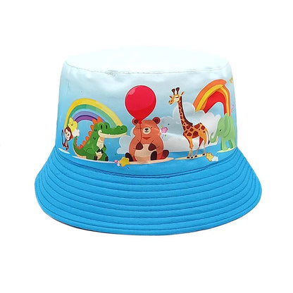 Spring Polyester Cartoon Animal Print Bucket Hat