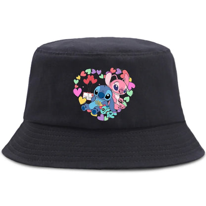 Lilo Stitch Parent-child Bucket Hat Summer Panama Bucket Cap Women Men