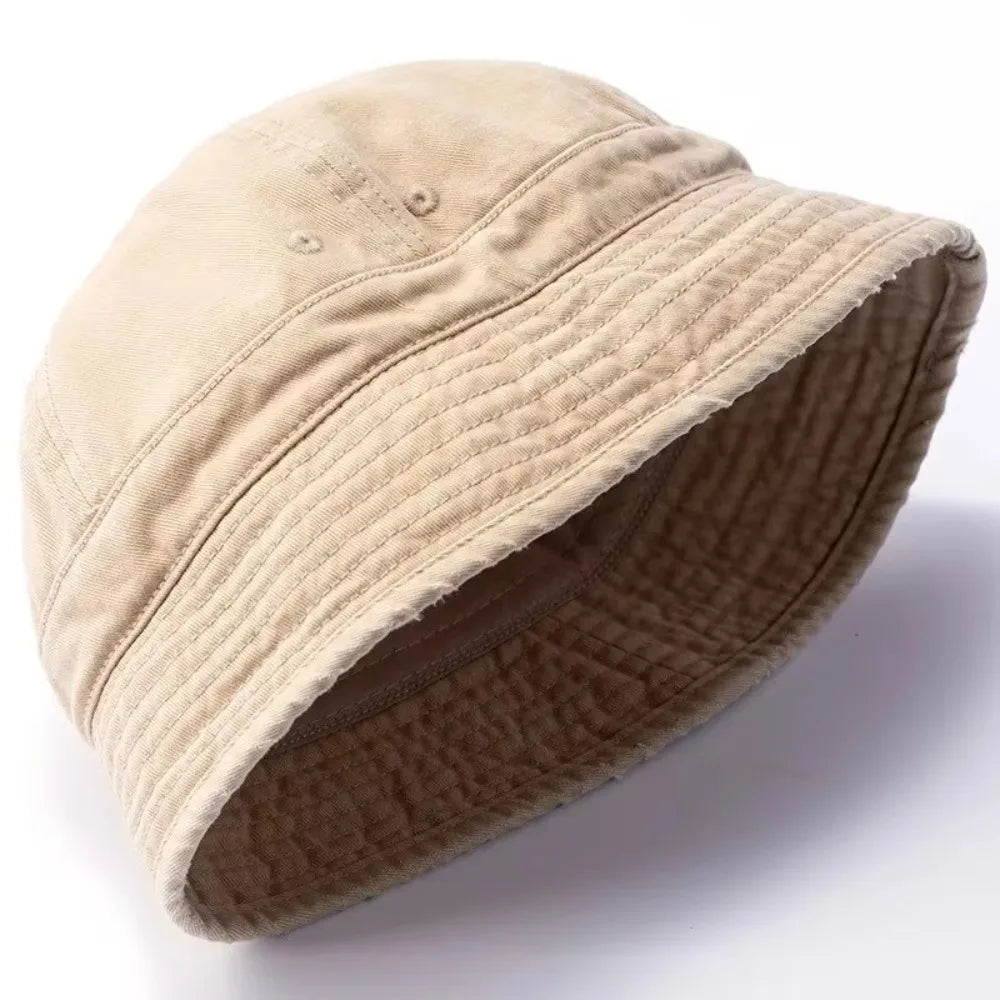 Bucket Hat Japanese Style Short-brim Fisherman Cap Big Head Circumference