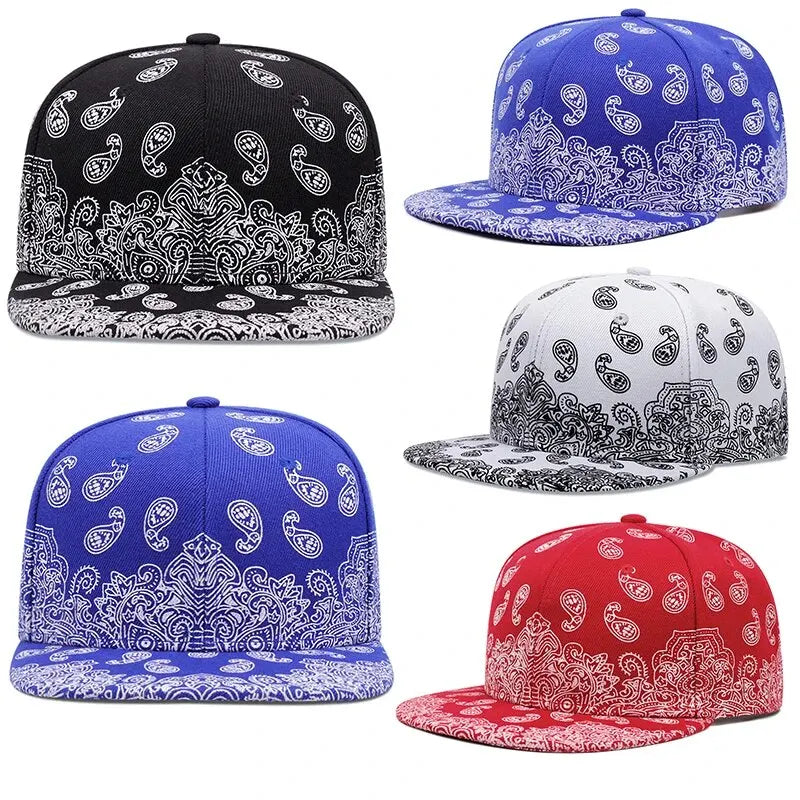 New Fashion West Coast Cashew Flower Printing Snapback Cap