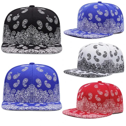 New Fashion West Coast Cashew Flower Printing Snapback Cap