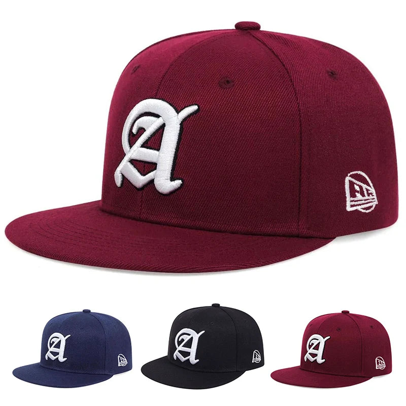 Unisex Personality A Letter Embroidery Hip-hop Hats Snapback Cap