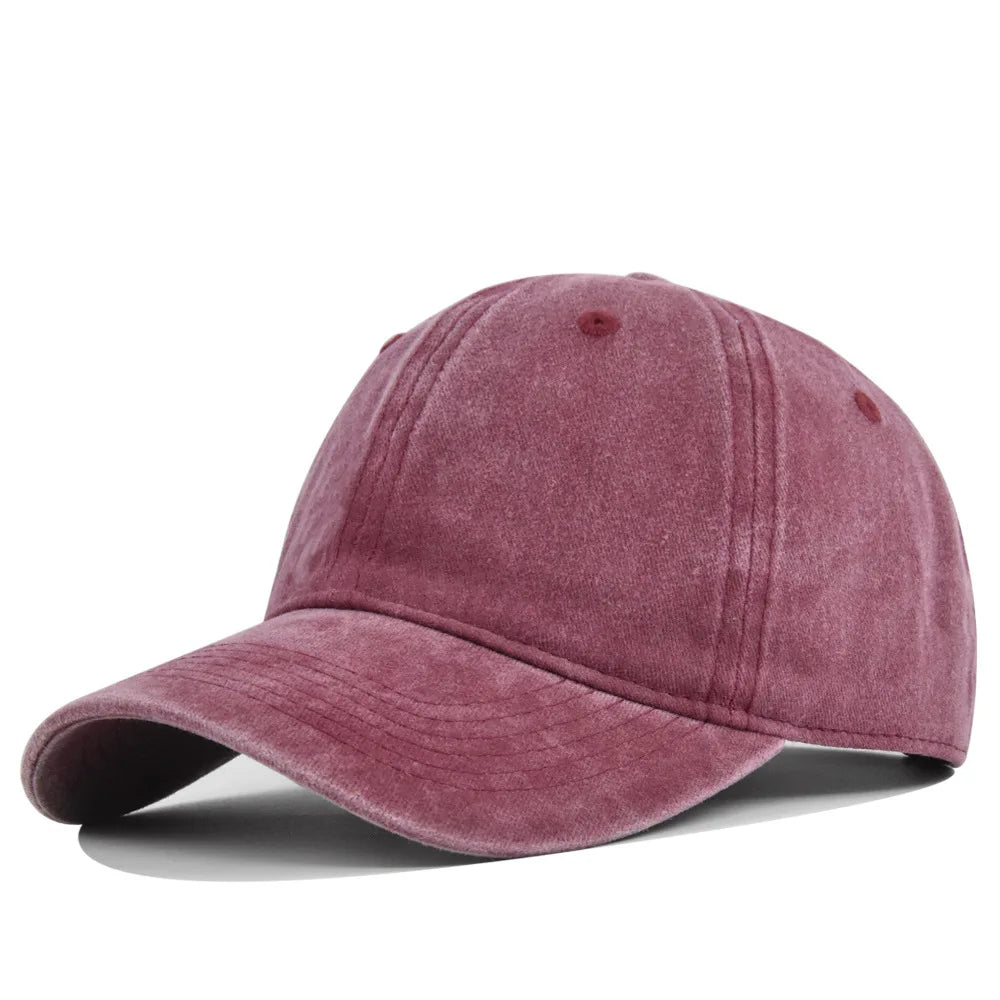 Retro Washed Cotton Baseball Cap Men