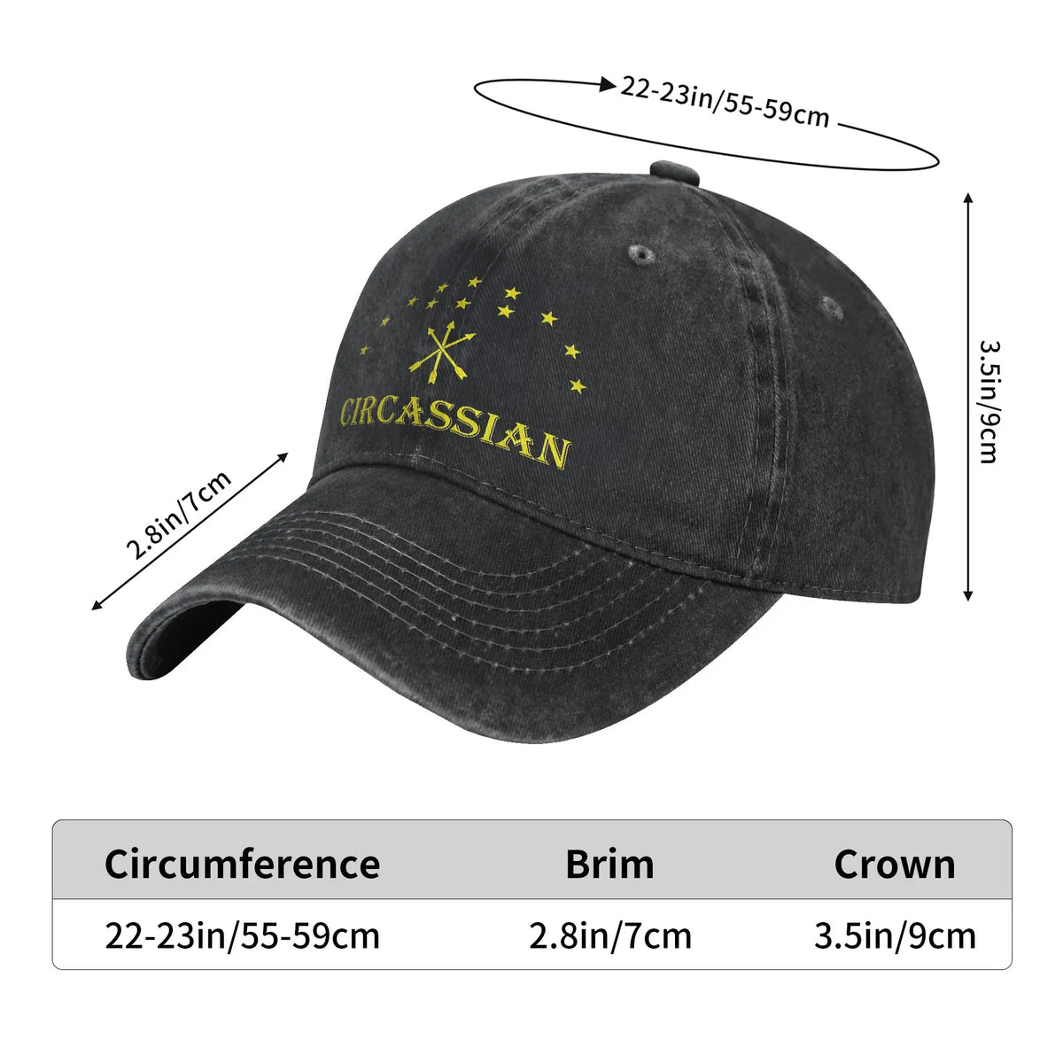 Spring Circassian Flag With Yellow Stars Perfect Adiga Baseball Cap
