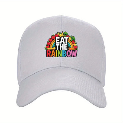 Eat The Rainbow Vegetables Fruits Graphic Baseball Cap