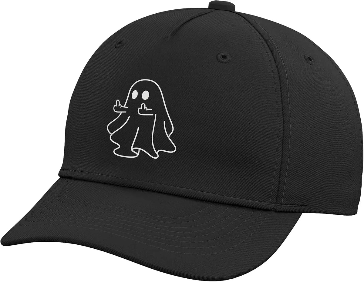 Ghost Middle Finger Funny Sarcastic Halloween Lover Adjustable Baseball Hat