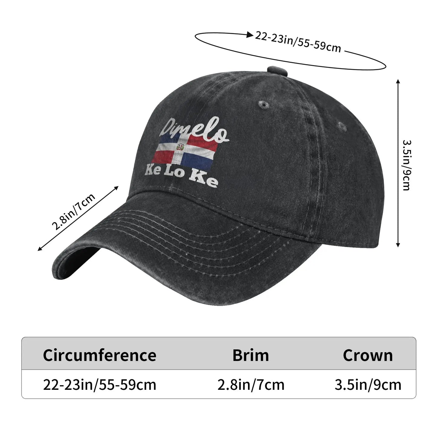 Dimelo Ke Lo Ke Dominican Republic Flag Washed Baseball Cap