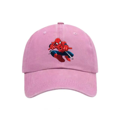 Marvel Summer Pure Cotton Vintage Children's Spider-Man Cartoon Embroidery Baseball Cap
