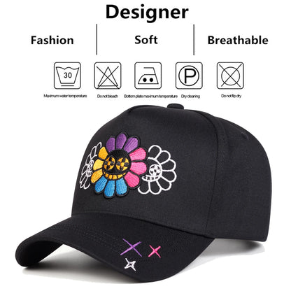 Unisex Colorful Sunflower Embroidery Baseball Caps Spring And Autumn