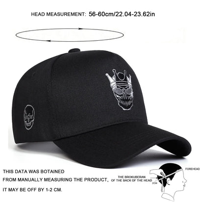 Unisex Skull Wearing A Crown Embroidery Baseball Caps