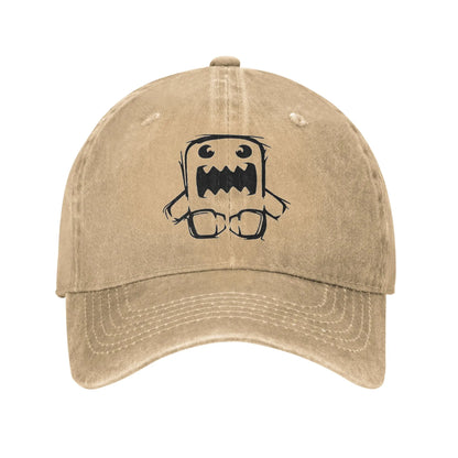 Kawaii Rocker Doll Rock Baseball Caps Vintage Distressed Washed Domo Kun Sun Cap