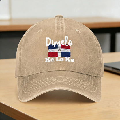 Dimelo Ke Lo Ke Dominican Republic Flag Washed Baseball Cap