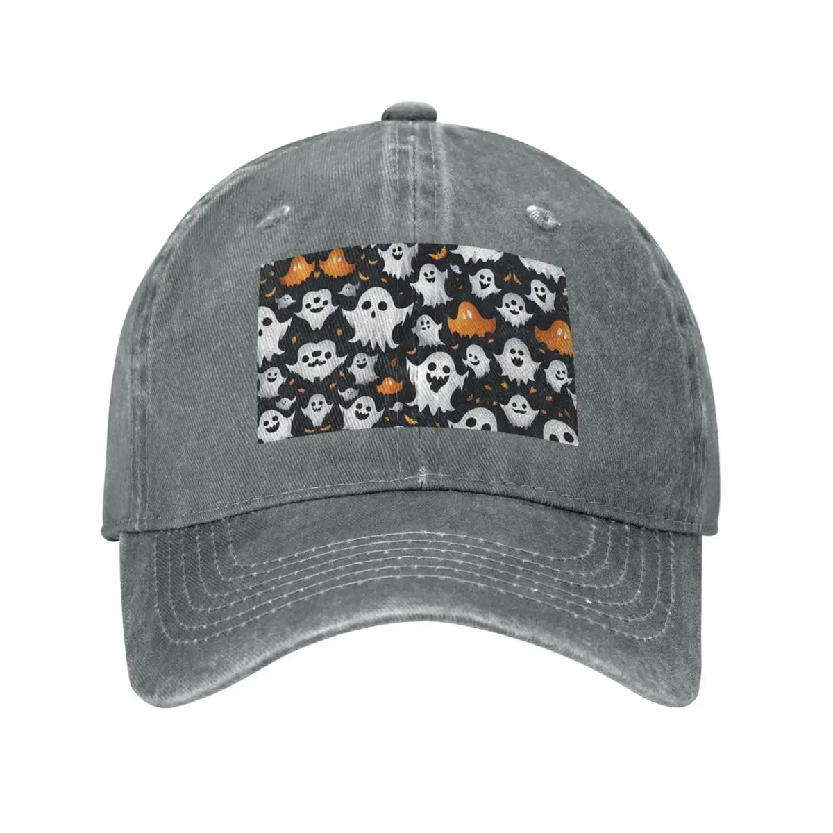 New Cute White Ghost Halloween Pattern Print Baseball Cap