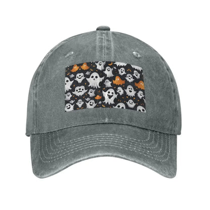 New Cute White Ghost Halloween Pattern Print Baseball Cap