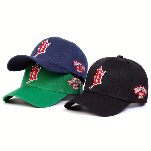 B Letter Side BOSTON Embroidery Baseball Cap Men Women