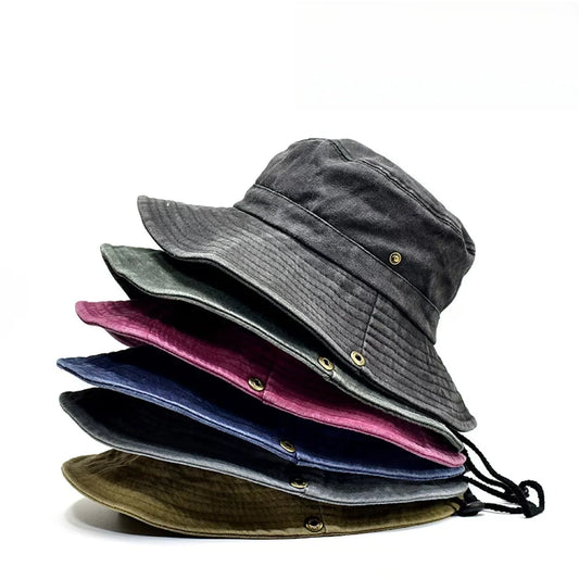 New Washed Cotton Bucket Hats Spring Summer Men Women Panama Hat Fishing Hunting