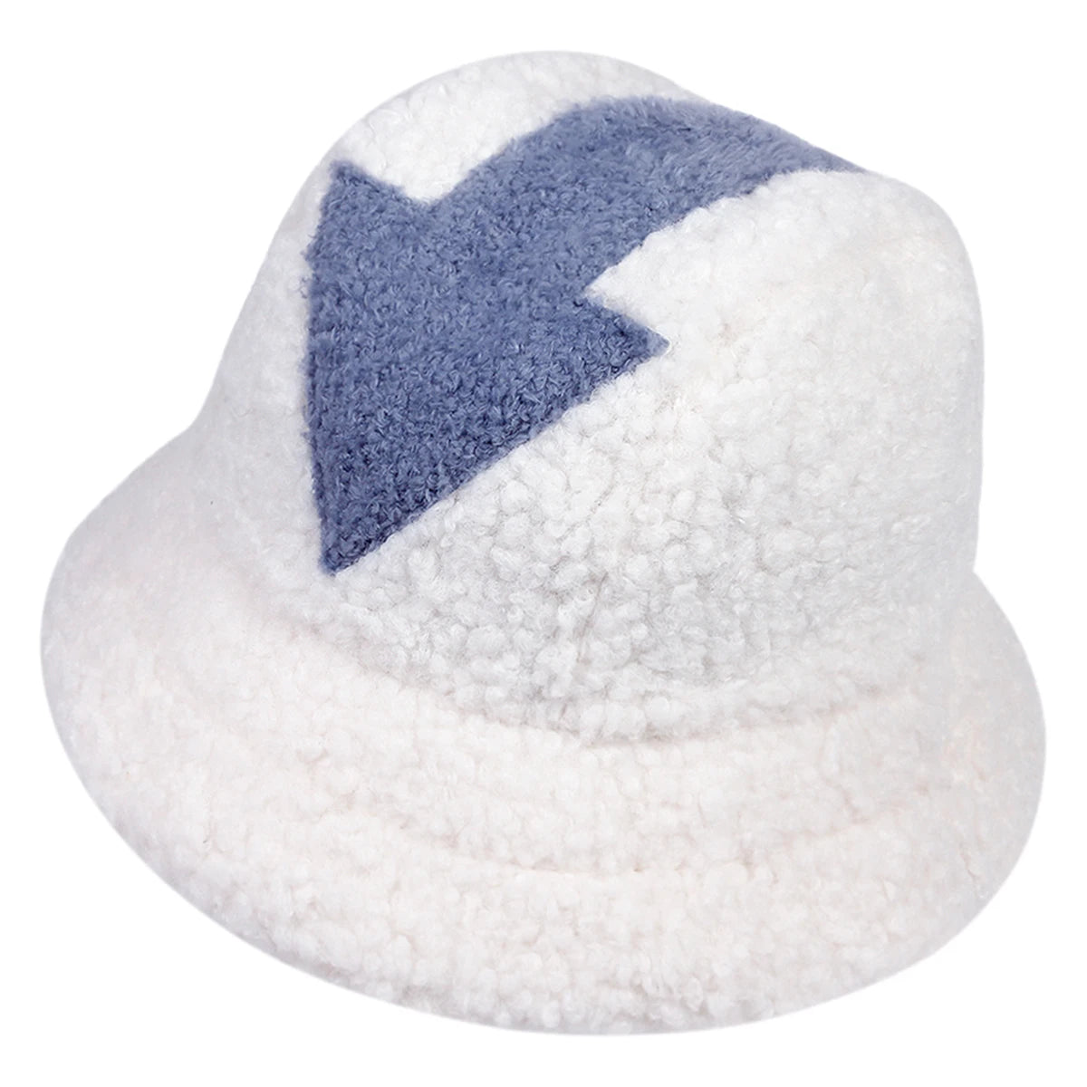 Unisex Arrow Style Personality Lambhair Bucket Hats Warm Fishermen Caps