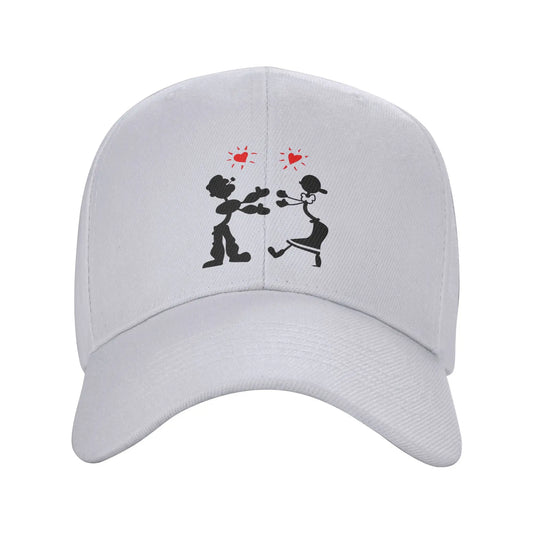 Fashion Popeyes And Olive Oyl Curved Brim Baseball Cap
