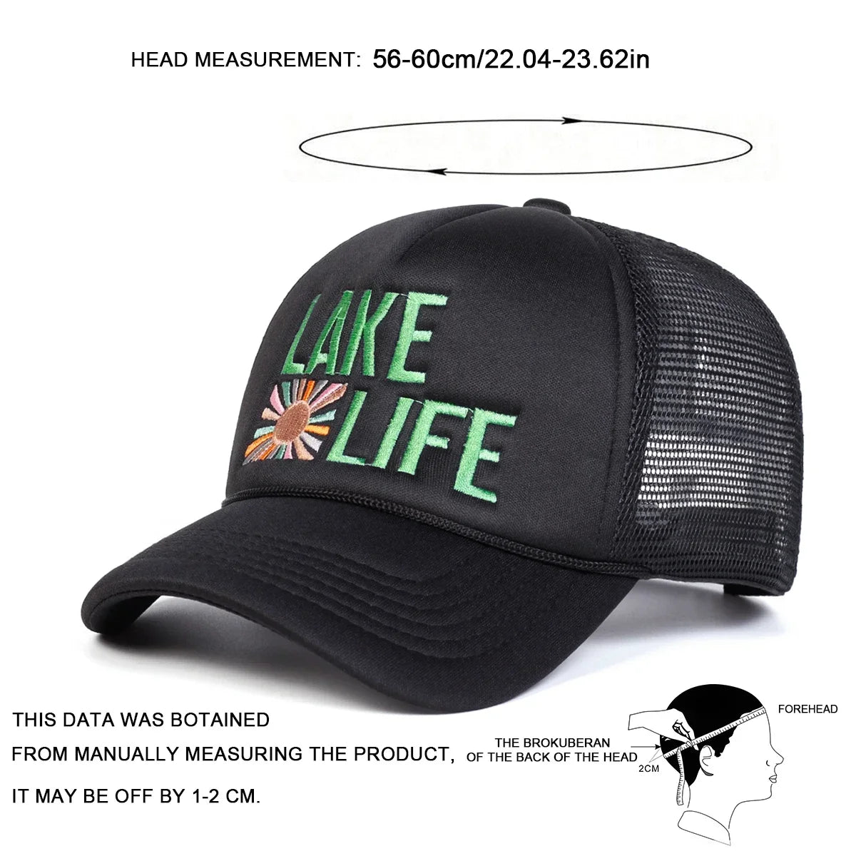 Unisex LAKE LIFE Letter Embroidery Baseball Caps