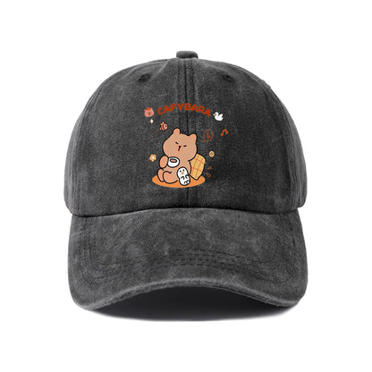 Cute Capybara Friends Vintage Washed Baseball Cap