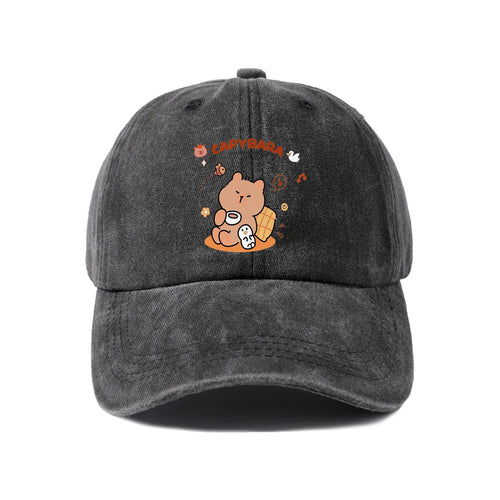 Cute Capybara Friends Vintage Washed Baseball Cap