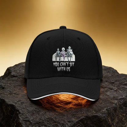 Skeleton Figure Wearing A Hat Sitting On A Sofa Unisex Printed Baseball Cap