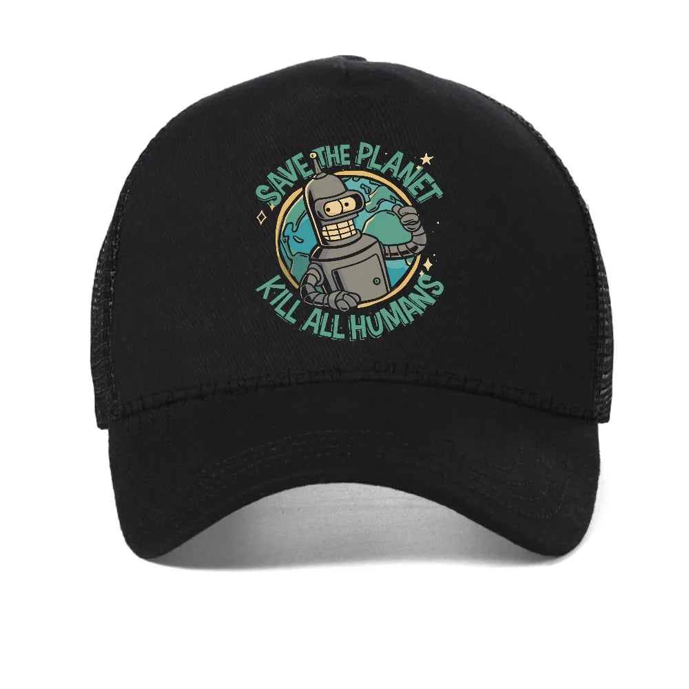 Save The Planet Kill All Humans Futurama Merch Baseball Cap