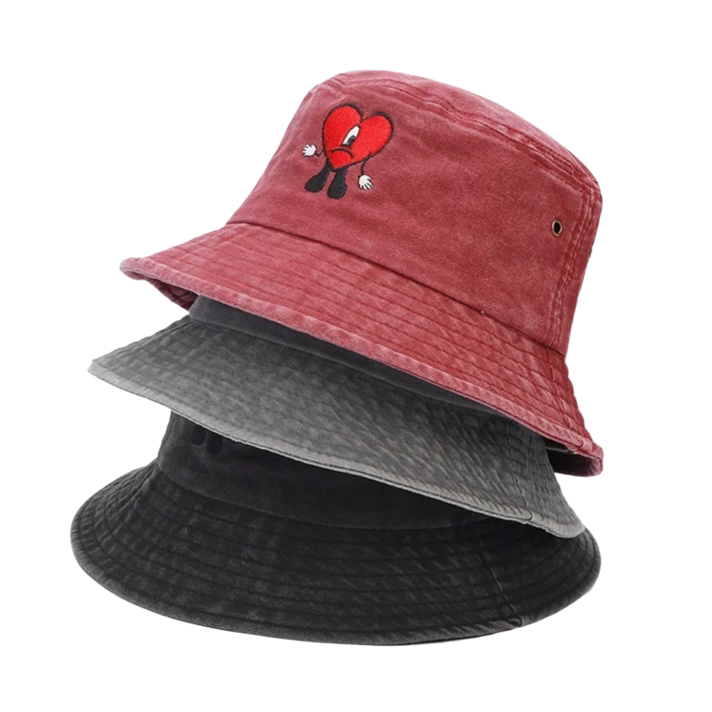 Trendy Bad Bunny Fisherman's Hat Foldable Wide Brim Men All-Match Bucket Hat