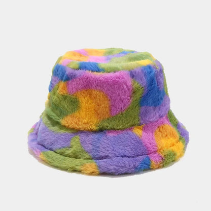 Winter Fluffy Bucket Hats With Fleece-Lined