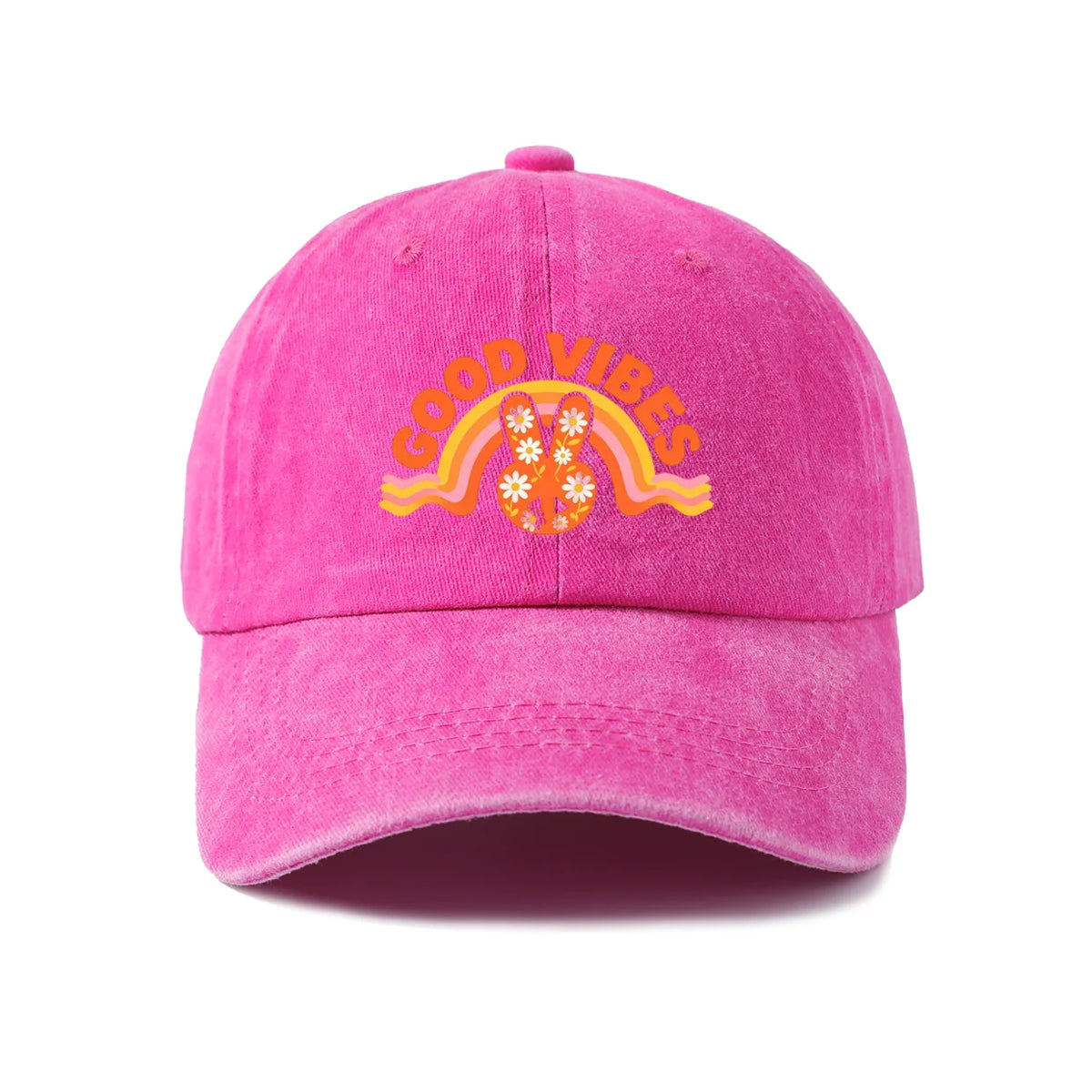 Good Vibes Rabbit Graphic Baseball Cap
