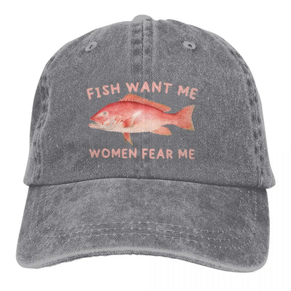 Fish Want Me Women Fear Me Classic Baseball Cap