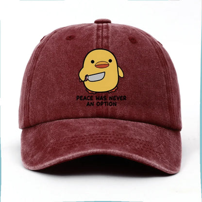 Yellow Duck Letter Printed Baseball Hat for Men and Women