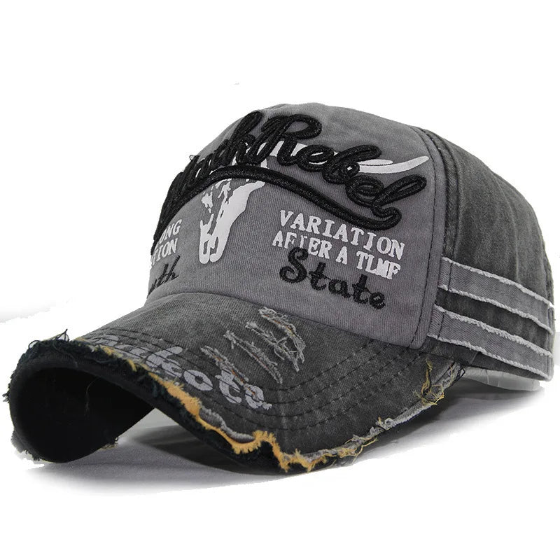 Men Golf Cap Women Retro Canvas Denim Letters Patchwork Vintage Baseball Cap
