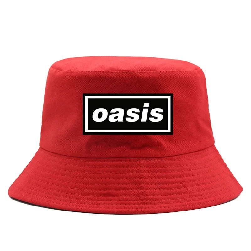 Unisex Oasis Prints Bucket Hats American Heavy Summer Headwear Foldable Outdoor