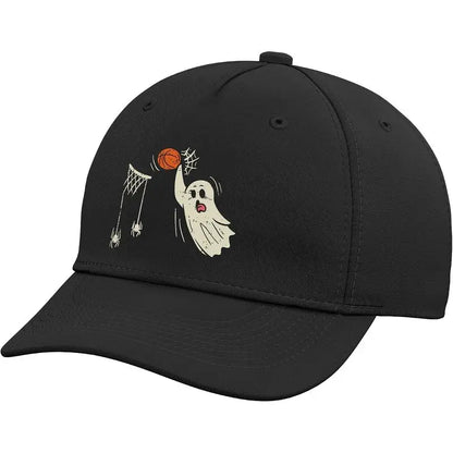 Ghost Basketball Dunk Spider Web Ring Halloween Baseball Hat