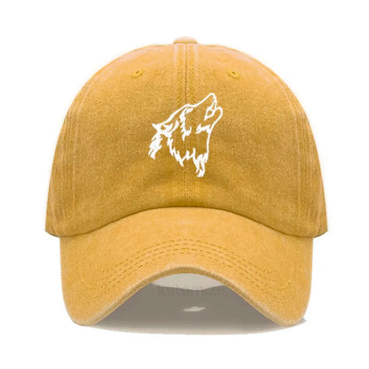Wolf Embroidered Baseball Cap For Women Men